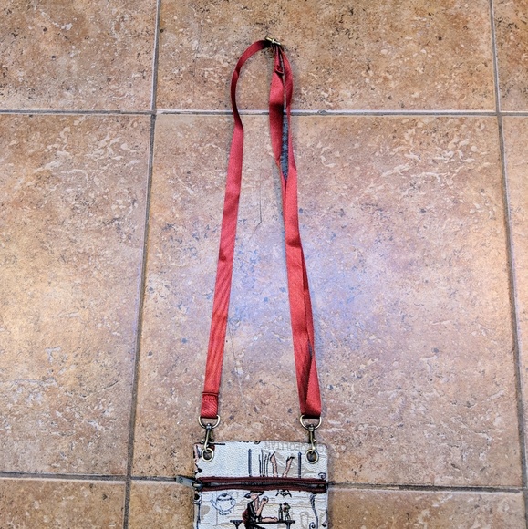 Signare Tapestry Crossbody French Cafe Wine Bag - Picture 5 of 5